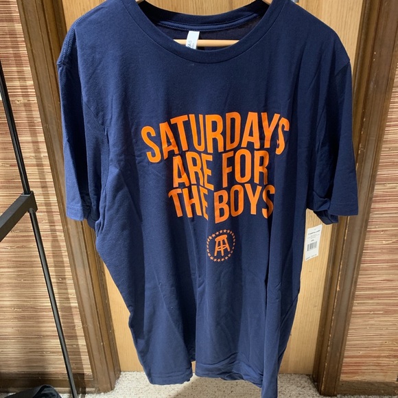 Barstool Sports Saturdays Are For The Boys Navy Blue Short Sleeve Tshirt - Picture 1 of 2